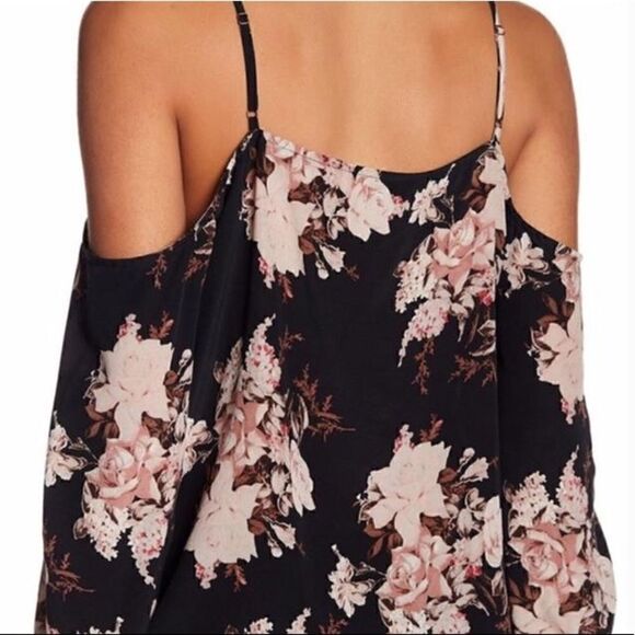 Joie eclipse floral cold shoulder silk top - Picture 2 of 4